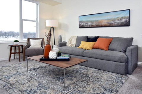 Living Room at The Legends of Cottage Grove 55+ Apartments, Minnesota