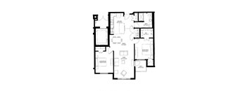 2 Bedroom Floor Plan at The Legends of Cottage Grove 55+ Apartments, Cottage Grove, MN