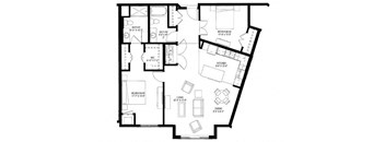 2 Bedroom Floor Plan at The Legends of Cottage Grove 55+ Apartments, Cottage Grove, MN 55016