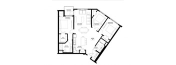 3 Bedroom Floor Plan at The Legends of Cottage Grove 55+ Apartments, Minnesota 