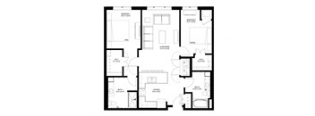 2 Bedroom Floor Plan at The Legends of Woodbury 55+ Apartments, Woodbury