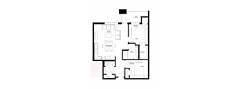 2 Bedroom Floor Plan at The Legends of Woodbury 55+ Apartments, Minnesota