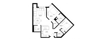 2 Bedroom Floor Plan at The Legends of Woodbury 55+ Apartments, Woodbury, MN 55129