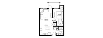 1 Bedroom Floor Plan at The Legends of Blaine 55+, Blaine, 55449