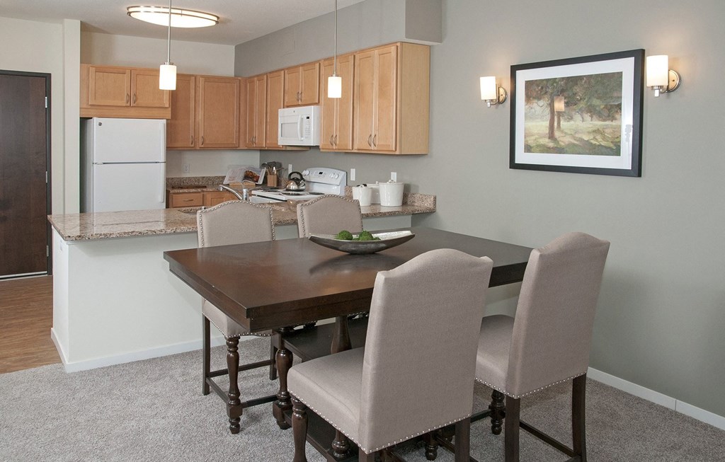 Decorated Dining Area at The Legends of Columbia Heights 55+ Living, Columbia Heights, Minnesota