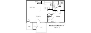 Madison Pointe_1 Bedroom Floor Plan