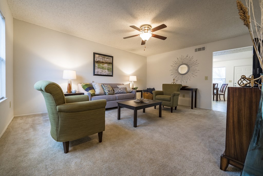 Modern Living Room at MeadowView Townhomes, Goshen, Ohio
