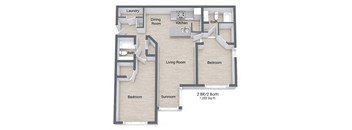 Mill Creek_2 Bedroom Floor Plan