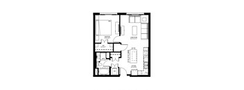 Millberry_1 Bedroom Floor Plan