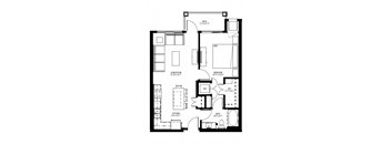 Millberry_1 Bedroom Floor Plan
