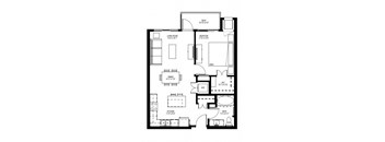Millberry_1 Bedroom Floor Plan