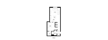 Millworks_1 Bedroom Floor Plan
