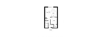 Millworks_1 Bedroom Floor Plan