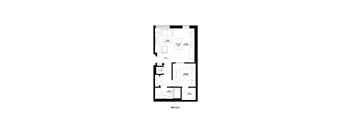 Millworks_1 Bedroom Floor Plan