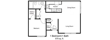 Mountain View_1 Bedroom Floor Plan