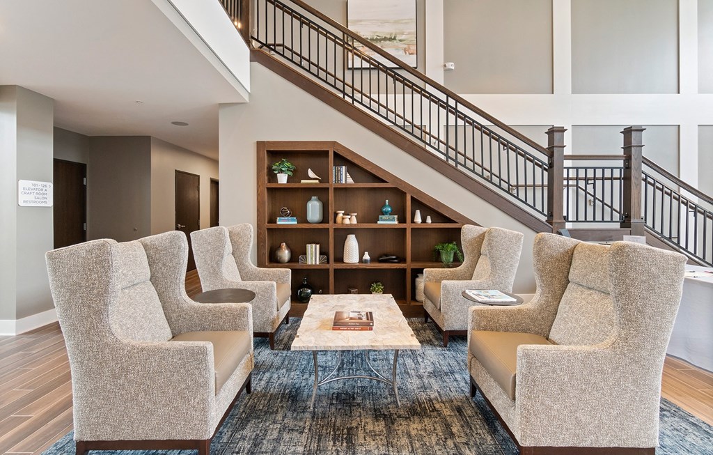 Lobby at Oaks Landing 55+ Apartments, New Brighton, MN