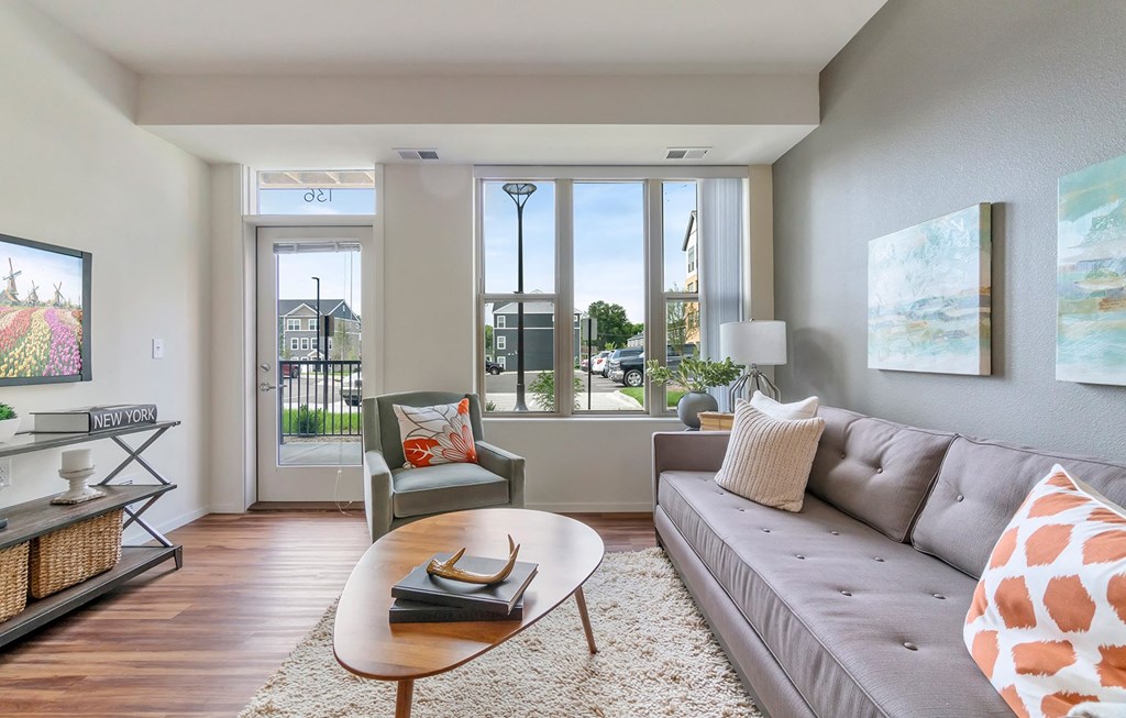 Living Room at Oaks Landing 55+ Apartments, New Brighton Minnesota