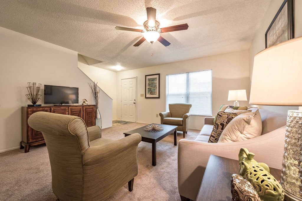 Living Room at Olive Branch Townhomes, Batavia Ohio
