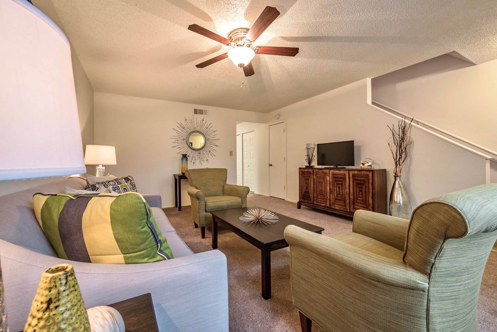 Living Room at Olive Branch Townhomes, Batavia Ohio 