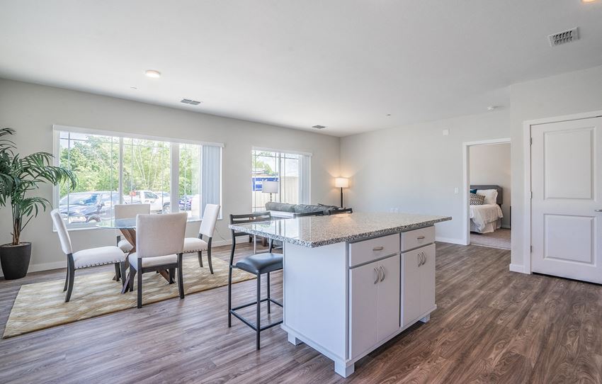 Kitchen And Living Area Kitchen And Living Area at Osprey Park 62+ Apartments, Kissimmee, FL