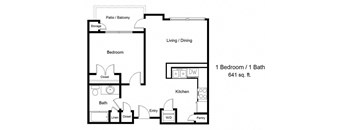 1 bedroom floor plan