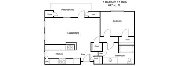 1 bedroom floor plan