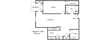 1 bedroom floor plan