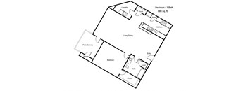 1 bedroom floor plan
