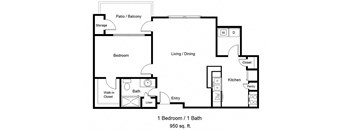 1 bedroom floor plan
