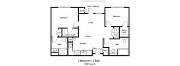 2 bedroom floor plan