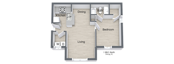 1 Bedroom Floor Plan