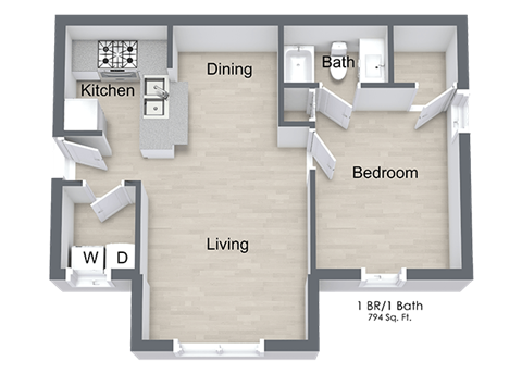 1 Bedroom Floor Plan