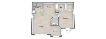 1 Bedroom Floor Plan