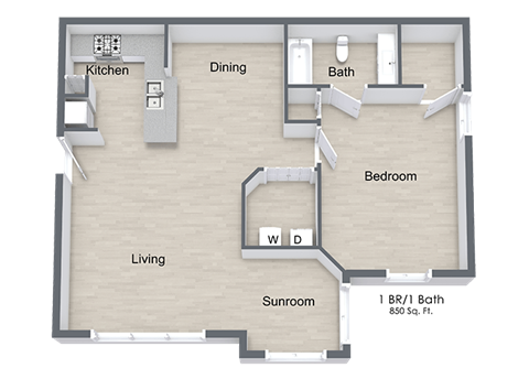 1 Bedroom Floor Plan