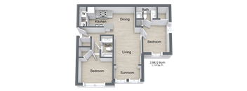 2 Bedroom Floor Plan