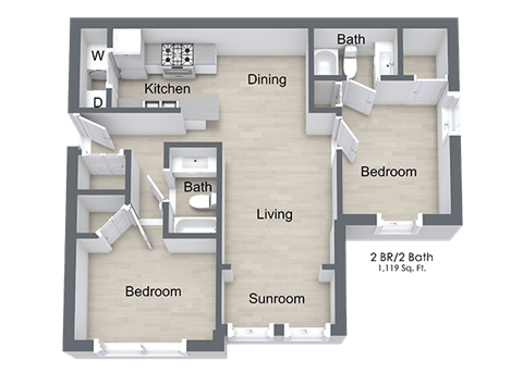 2 Bedroom Floor Plan