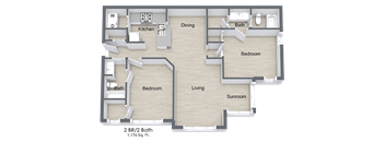 2 Bedroom Floor Plan