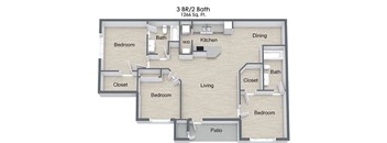 Pine Tree_3 Bedroom Floor Plan
