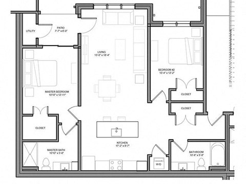 Preserve at Highland Ridge_2 Bedroom Floor Plan