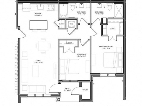 Preserve at Highland Ridge_2 Bedroom Floor Plan