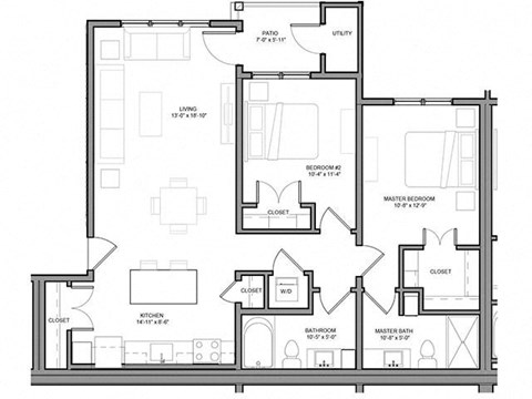 Preserve at Highland Ridge_2 Bedroom Floor Plan