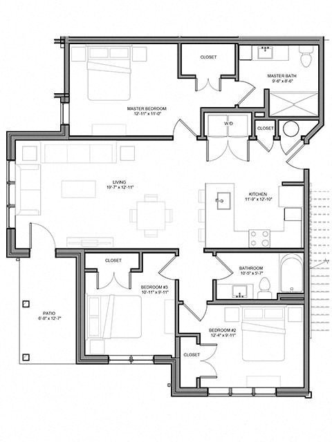 Preserve at Highland Ridge_3 Bedroom Floor Plan