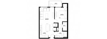 Preserve at Shady Oak_1 Bedroom Floor Plan