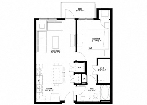 Preserve at Shady Oak_1 Bedroom Floor Plan