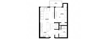 Preserve at Shady Oak_1 Bedroom Floor Plan