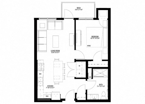 Preserve at Shady Oak_1 Bedroom Floor Plan