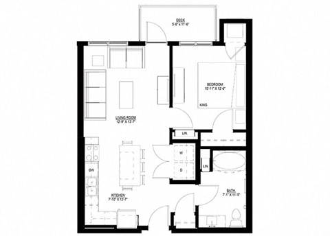 Preserve at Shady Oak_1 Bedroom Floor Plan