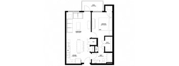 Preserve at Shady Oak_1 Bedroom Floor Plan