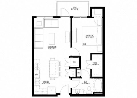 Preserve at Shady Oak_1 Bedroom Floor Plan