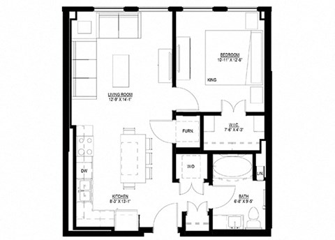 Preserve at Shady Oak_1 Bedroom Floor Plan